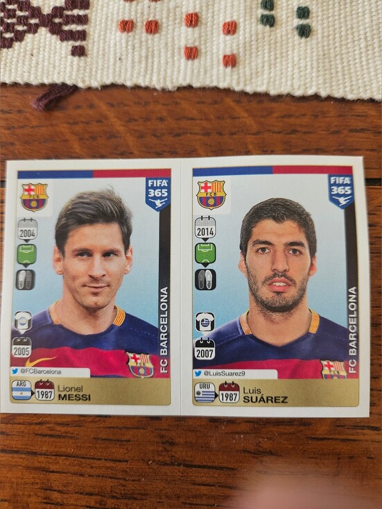 Panini Other - Panini FC Barcelona Blue & Red Player Sticker Duo
